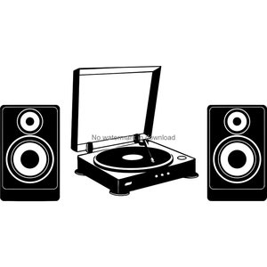 Record Player Svg Image, Record Player Cutting Cut Files, Turn Table Svg Vector, Stereo Svg Bundel, Muziek Clipart Image File