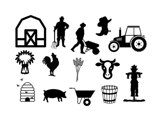 Farming Svg Fartmer Svg Barn Svg Cow Svg Tractor Svg Etsy