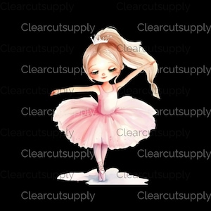Charmants clipart de danseurs de ballet pour sublimation - téléchargement immédiat d'illustrations fantaisistes dans des couleurs pastel
