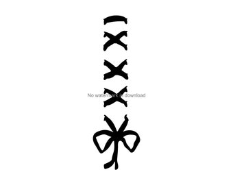 Laces Silhouette Cut File: SVG, PNG, DXF (Digital Download)