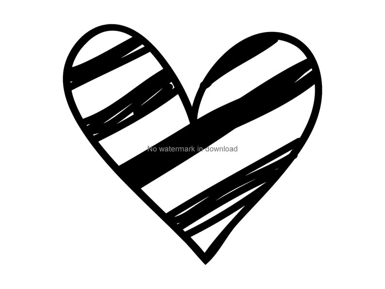 Valentine Heart Printable Images Valentine Heart Digital Clip Art Valentine Hand Drawn Heart Dxf Valentine Heart Svg Cutting Image