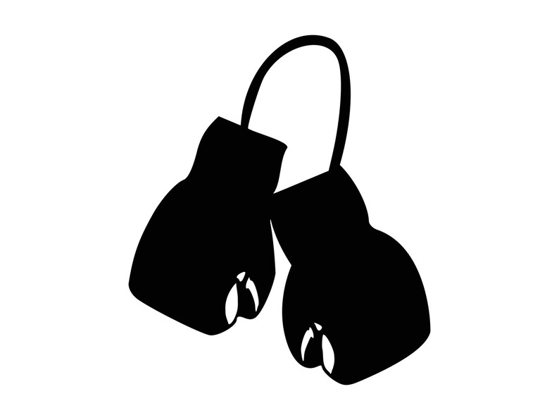 Boxing Gloves Silhouette Cutting File Boxing Clipart Etsy