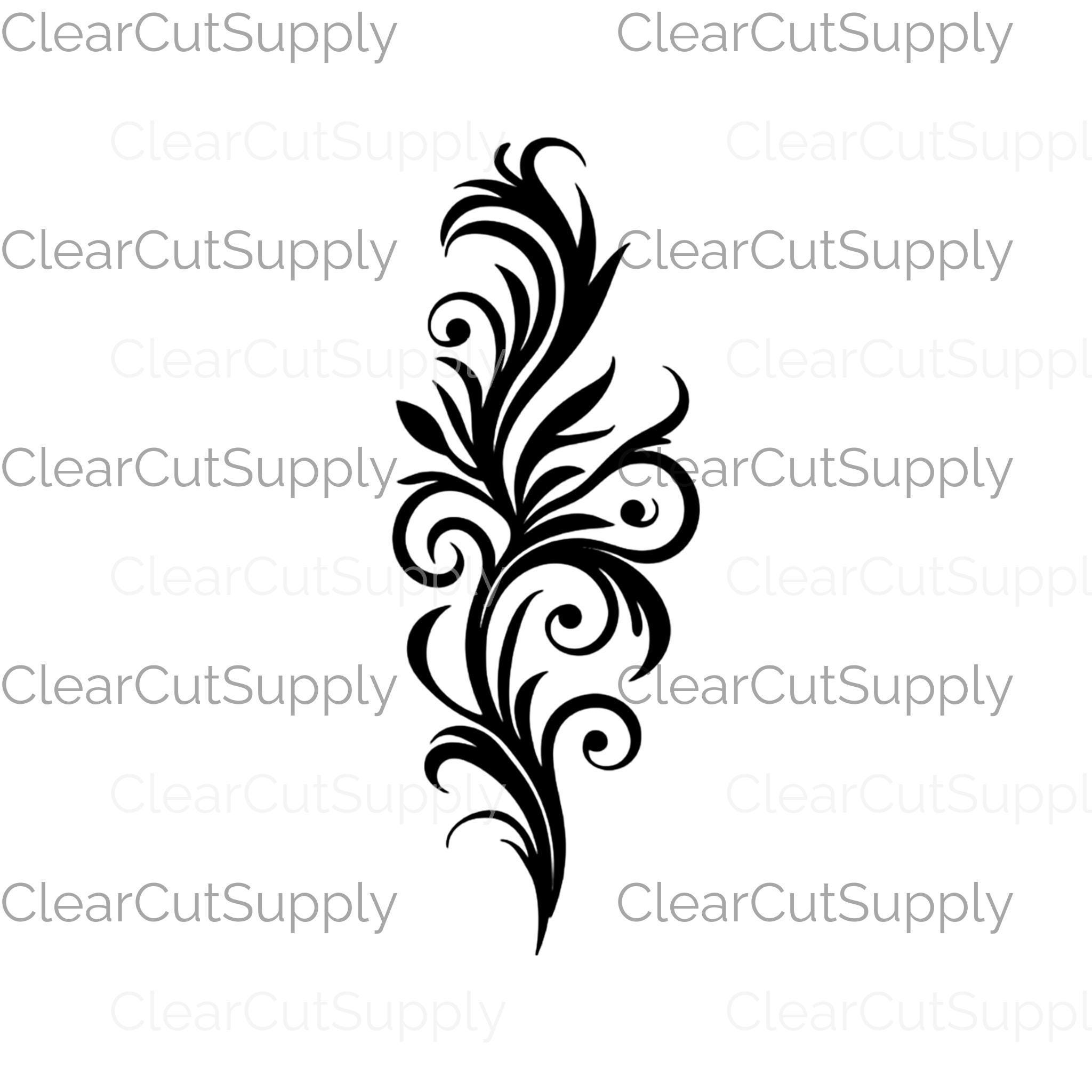 エレガントな黒の花柄デザインクリップアート：渦巻き模様のPNG（デジタルダウンロード） - Etsy 日本, image size:2048x2048