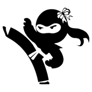 Ninja Girl SVG: Clipart di cartoni animati, design per maglietta (download digitale)