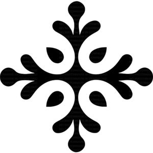 Moderne schwarze Schneeflocke Blumenmotiv Clipart - Sofortiger Download für Sublimationsdesign und kreative Projekte