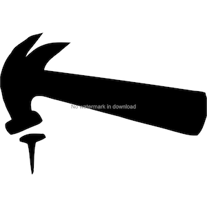 Hammer SVG Cut File: T-Shirt Design, Clipart (Digital Download)