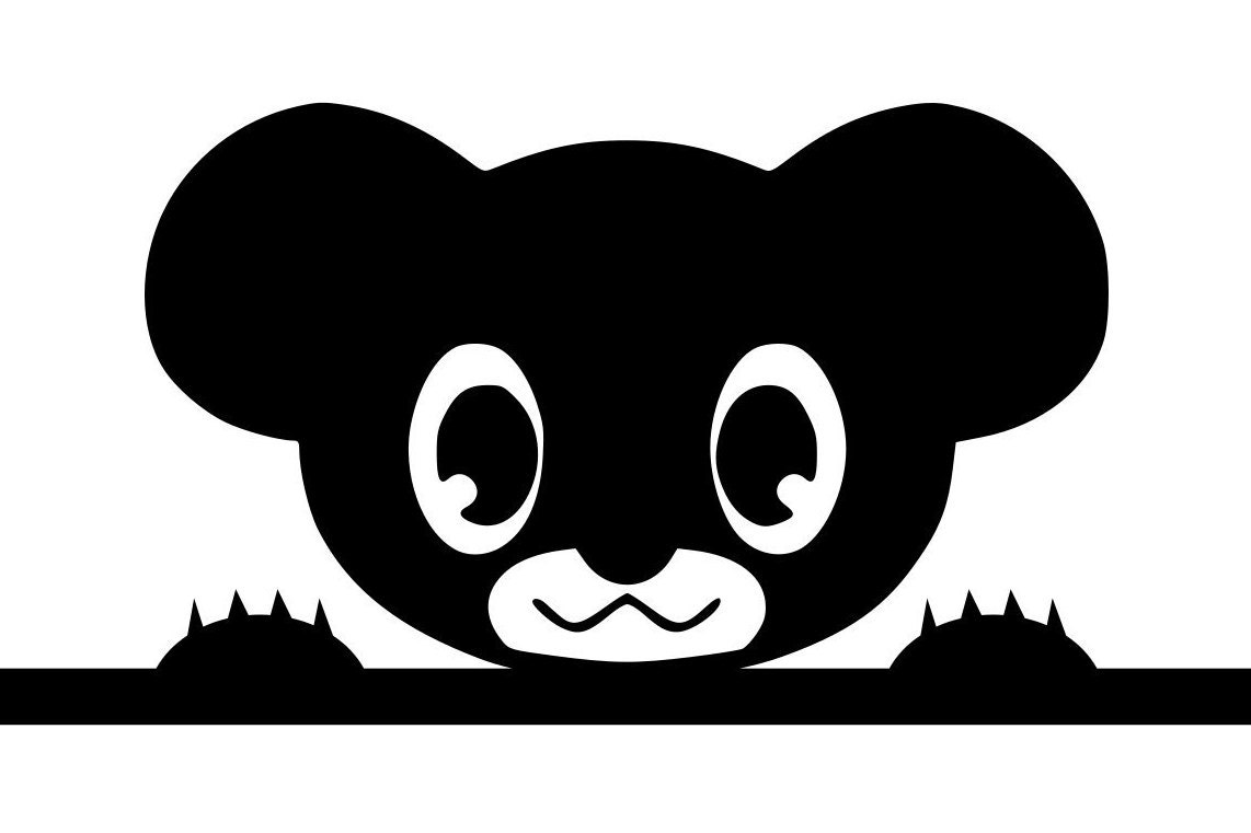 Peeking Bear Svg Peeking Teddy Bear Silhouette Cutting ...