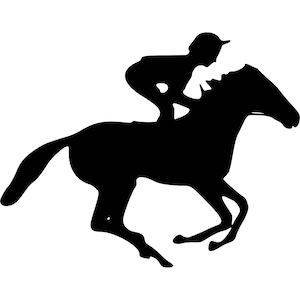 Jockey Horse Racing Silhouette: SVG DXF PNG Clipart (Digital Download)