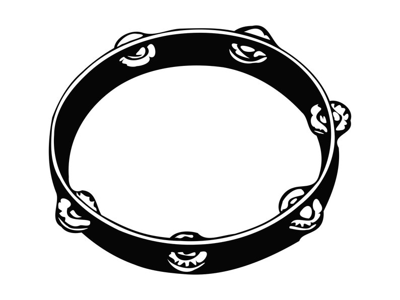 Tambourine Svg Music Svg Svg Files Silhouette Tambourine Cut Etsy