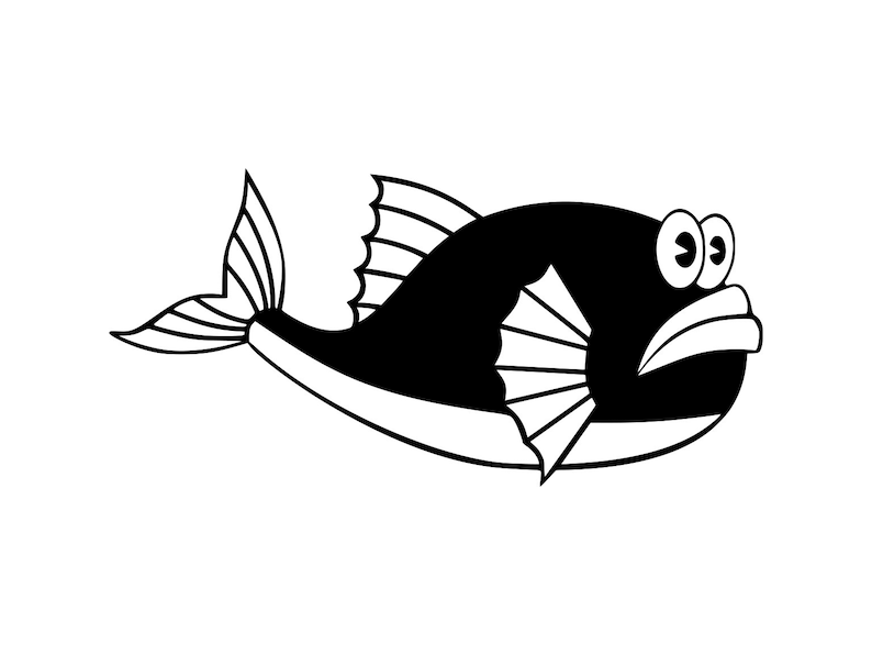 Download Clip Art Fish Svg Fish Cartoon Svg Silhouette Cutting File Clipart Svg Dxf Png Sure Cuts A Lot Inkscape Photoshop Cnc Laser Cut File Tshirt Vector Art Collectibles
