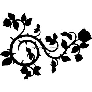 Rosenranka SVG: Blommig Clipart, Skärfil (Digital Nedladdning)