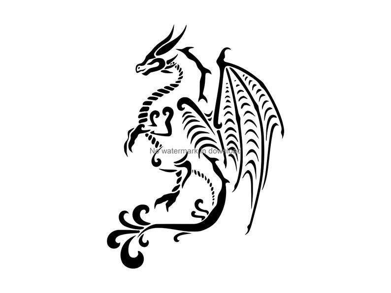 Download Dragon Svg Clipart Image Dragon Vinyl Cut File Dragon Image | Etsy