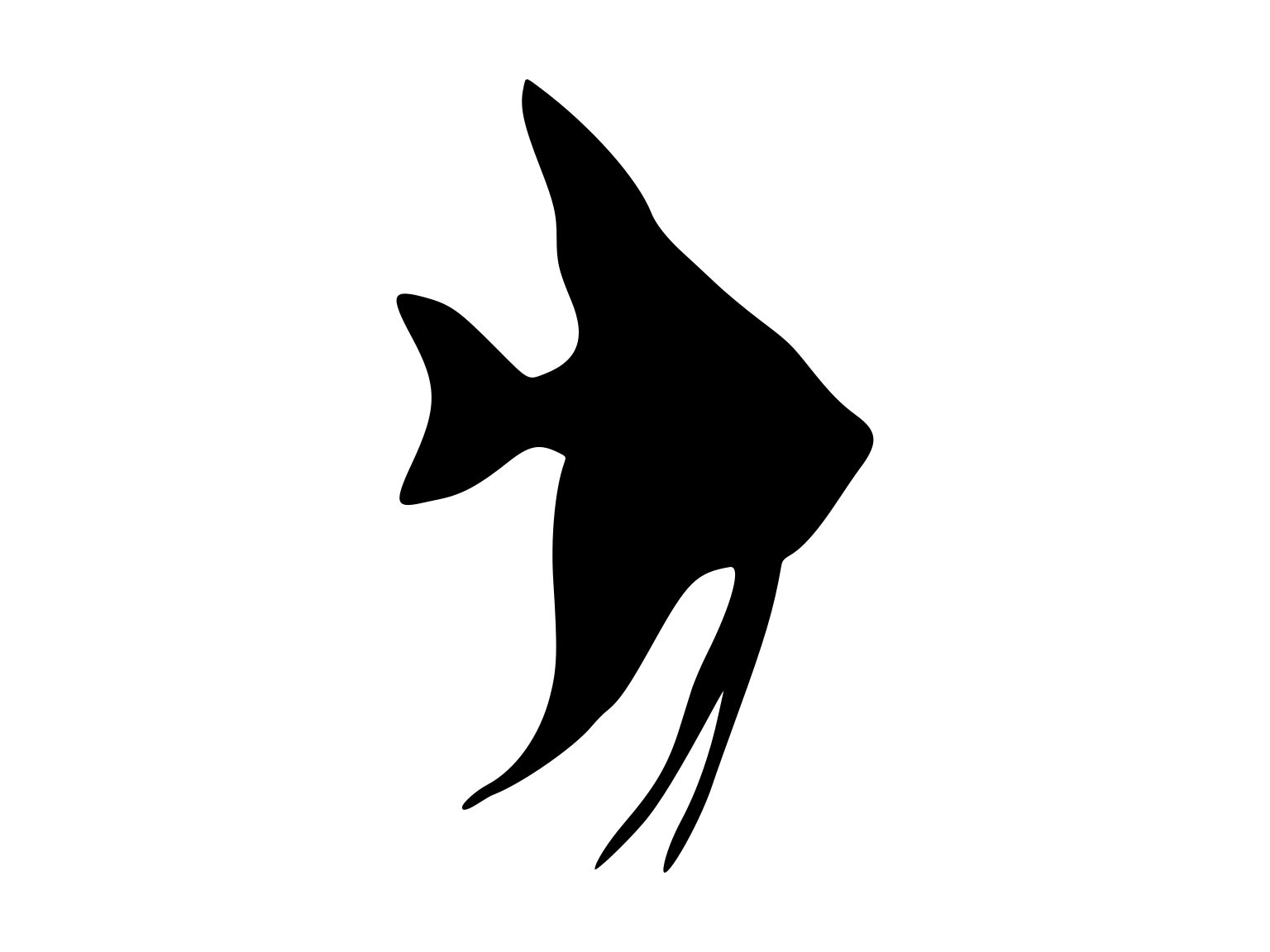 Angelfish Clipart Black And White