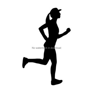 Jogging Lady SVG: Workout Clipart, T-Shirt Design (Digital Download)