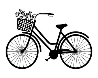Fiets-SVG: fiets silhouet gesneden bestand voor CNC-laser (digitale download)
