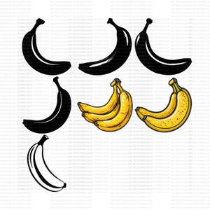 Bananen Clipart Sammlung zum sofortigen Download - Perfekt für Sublimationsdesign und kreative Projekte