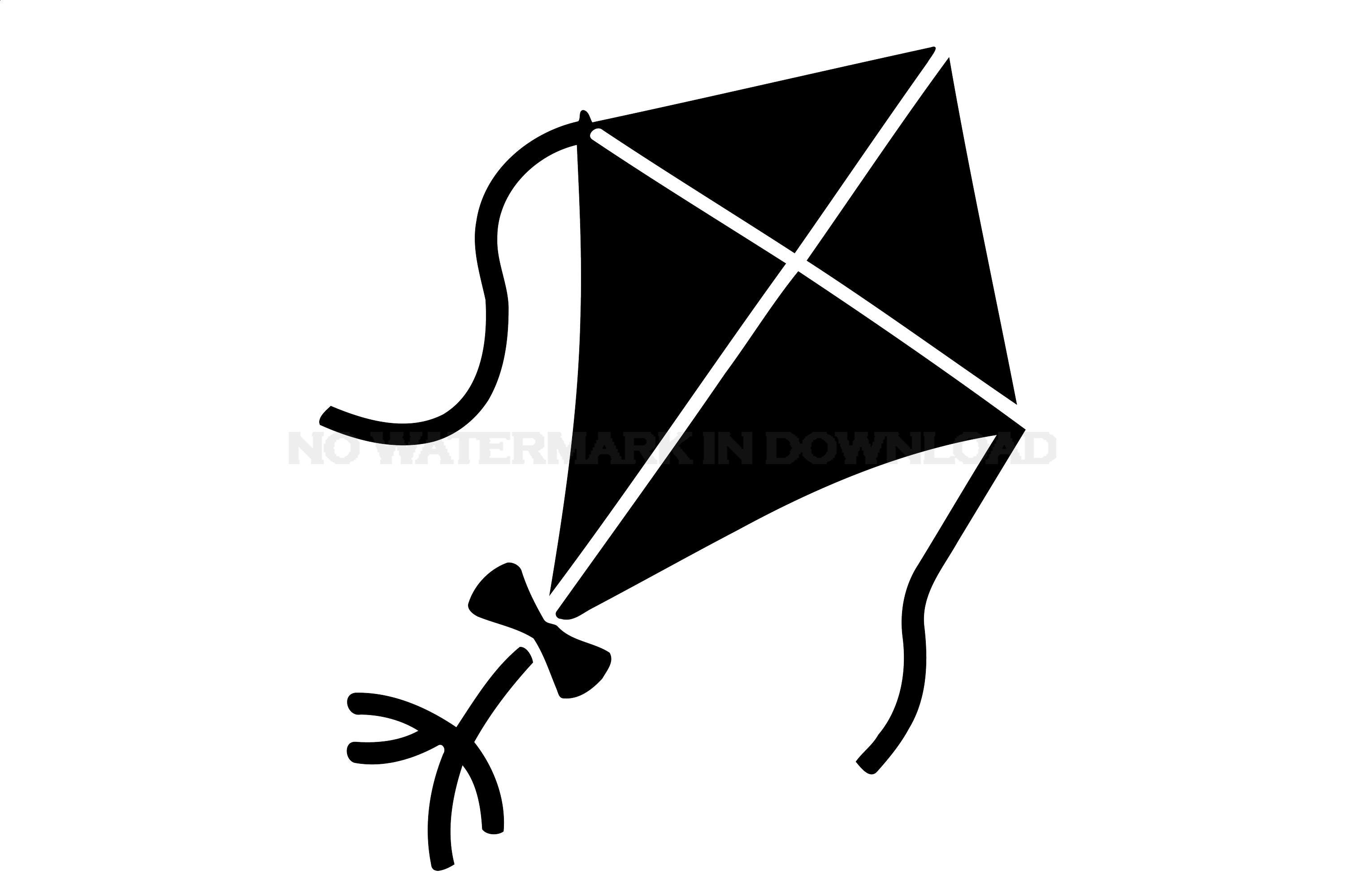Kite Outline Clipart