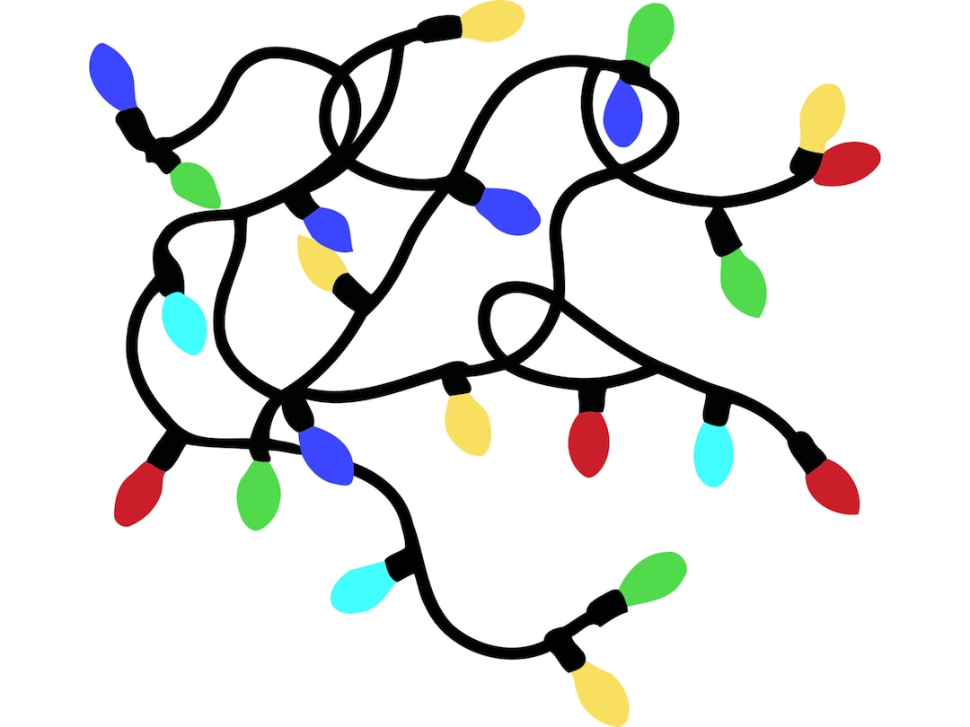 Christmas Lights Files for Cricut, Christmas Lights Cut File, Christmas Lights Svg Clipart