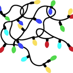 クリスマスライトのクリップアート：SVG、PDF、PNGカットファイル