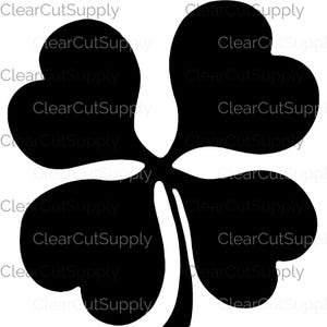 Vierblättriges Kleeblatt Clipart zum sofortigen Download - Good Luck Symbol Sublimationsdesign