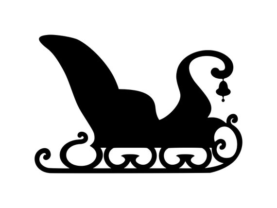 Download Sleigh Clipart Svg Sleigh Svg Christmas Clipart Silhouette Etsy