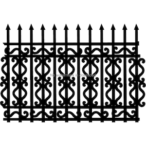 Iron Fence Cutting Svg,Wrought Iron Fence Png,  Iron Fence Cutting File, Iron Fence Svg File, Iron Fence Cutting Files, Fence Clipart Image