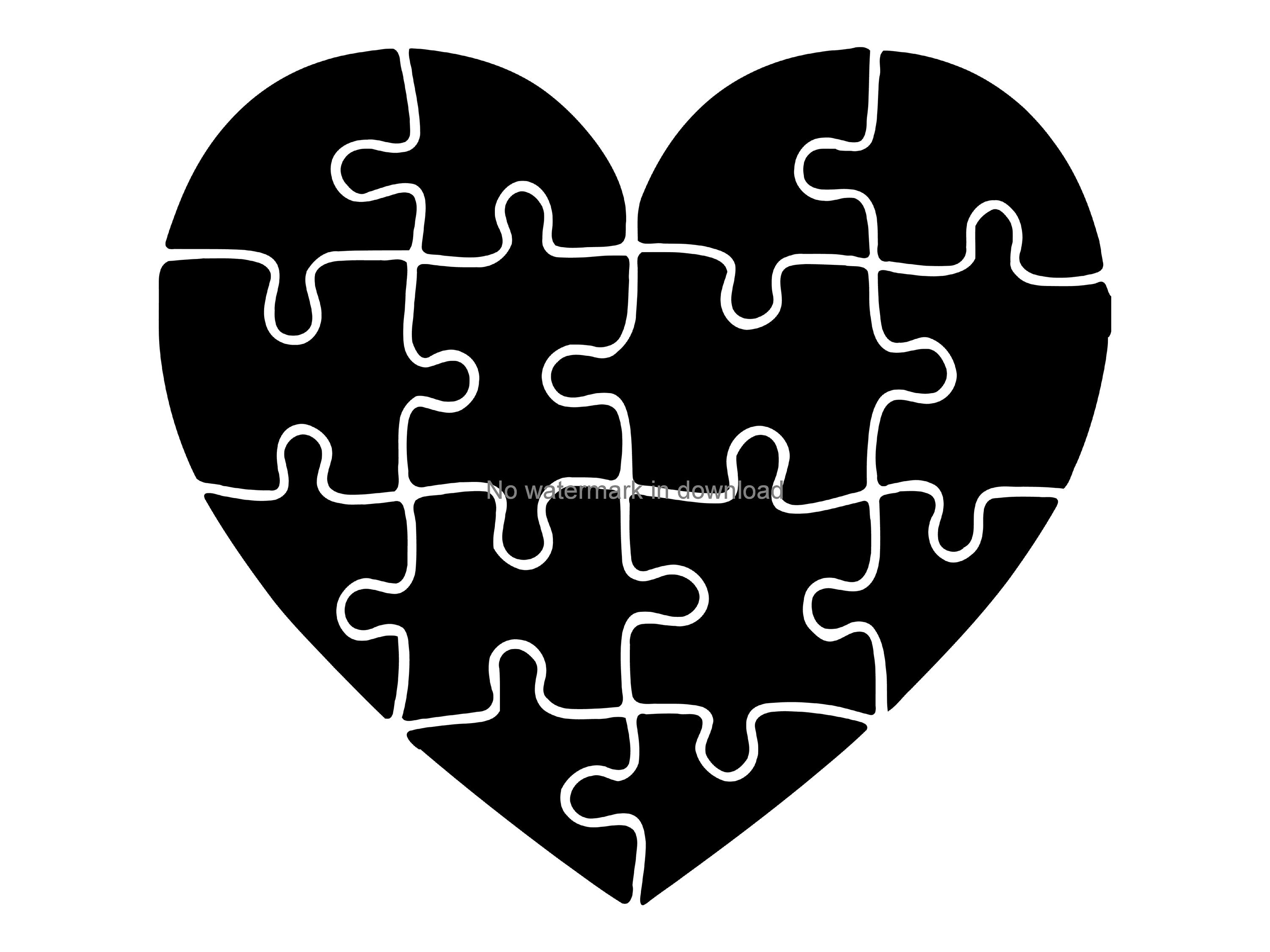 Heart Puzzle Svg Cut Files Heart Svg File Heart Puzzle | Etsy