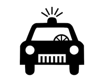 Police Car Clipart: Vector Cut File (SVG, DXF, PNG)