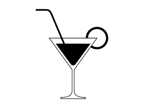 Cocktail Svg Cocktail Clipart Cocktail Silhouette Svg Etsy