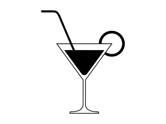 Cocktail Svg Cocktail Clipart Cocktail Silhouette Svg Etsy