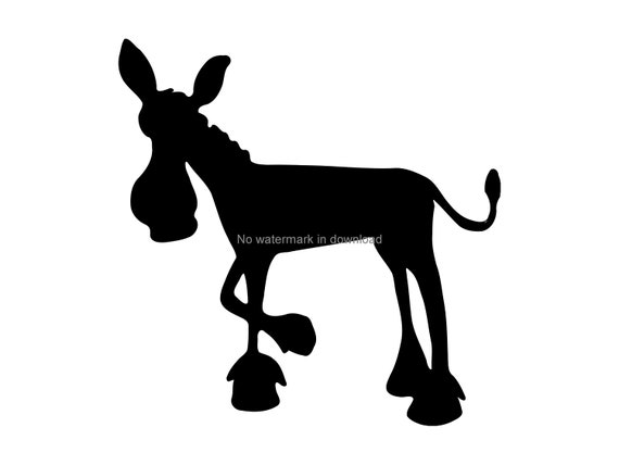Donkey Clipart Donkey Svg Cut File Donkey Clip Art Donkey Etsy
