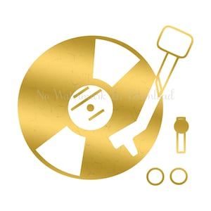 Record player foil clipart, tourne-disque foil png, tourne-disque Psd, tourne-disque or Png
