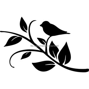 Bird on Branch SVG: Engraving, Cutting & T-Shirt Design (Digital Download)
