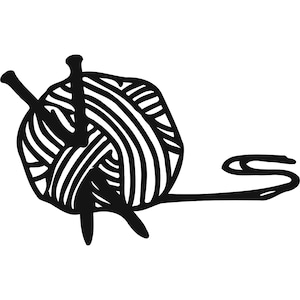 Wollknäuel SVG: Stricken Clipart, Crafter Cut File (digitaler Download)