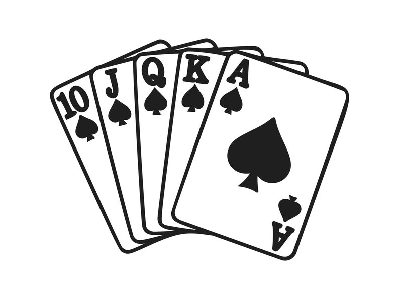 Download Cards Svg Poker svg Silhouette Royal Flush Cutting File | Etsy