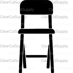 Clipart de silhueta de cadeira dobrável: Design de sublimação (download digital)