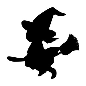 Girl Witch SVG: Halloween Clipart, Cutting File (Digital Download)
