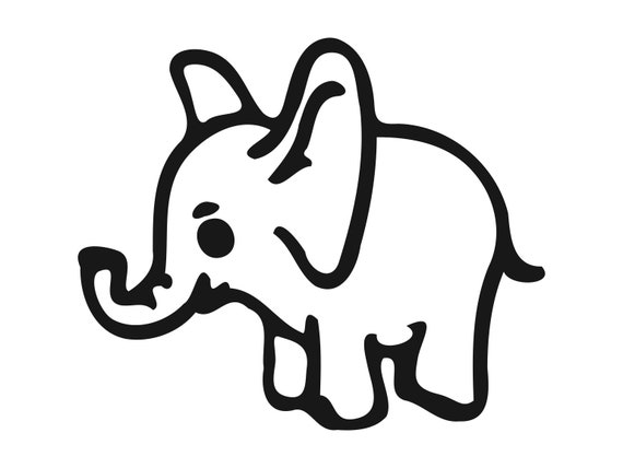 Free Free 209 Baby Elephant Outline Svg SVG PNG EPS DXF File