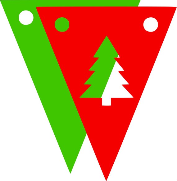 Download Christmas Bunting Svg Banner Cutting File Christmas Tree Etsy