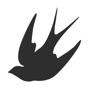 Hirondelle Svg Oiseau Svg Hirondelle Silhouette Découpe Fichier Clipart Svg Dxf Png Art Cnc Laser Cut Fichier Tshirt Vector Clip Art