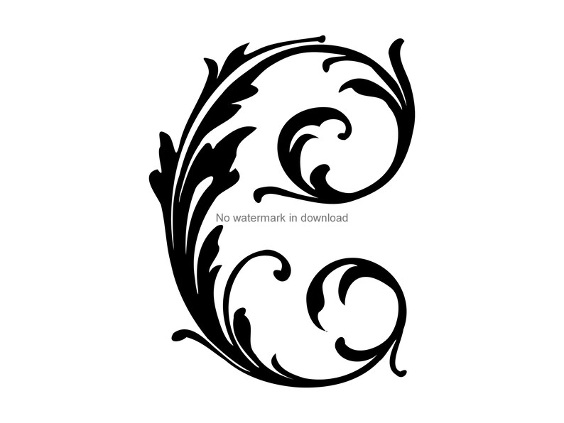 Download Curly C Monogram C Monogram Svg Single Letter C Svg Ornate Letter C Svg C Svg Font Cricut C Swirl Monogram Clip Art Art Collectibles
