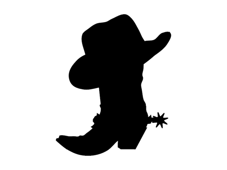 Download Cowboy Hat Boot Western Silhouette Cutting File Clipart | Etsy