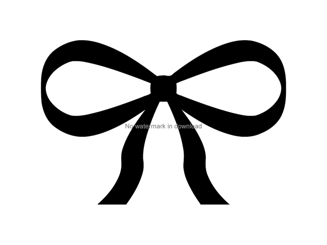 Ribbon Bow Silhouette Files, Ribbon Bow Png, Ribbon Bow Cutting Clipart