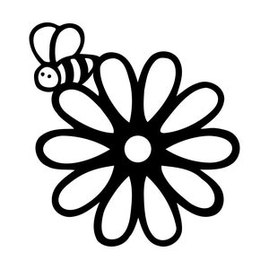 Bee on Flower SVG: Pollination Clipart, Laser Cut File (Digital Download)