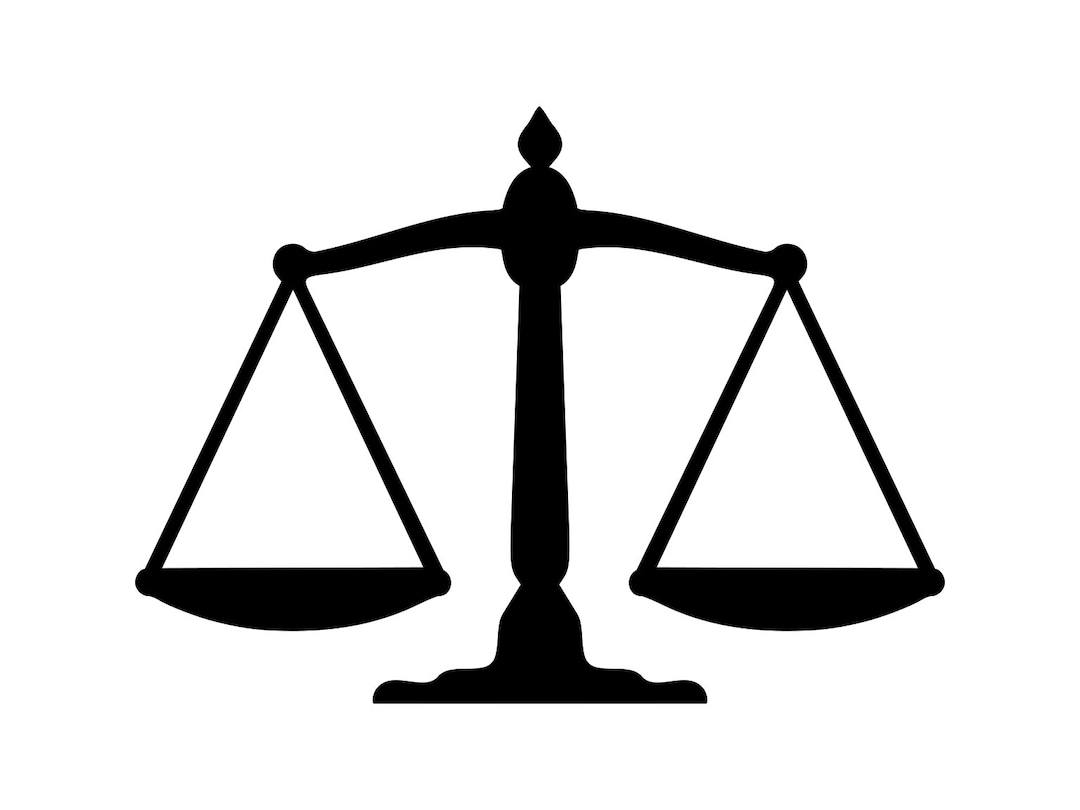 Scales of Justice SVG: Law Clipart, Laser Cut File (digital Download) - Etsy, image size:1080x810