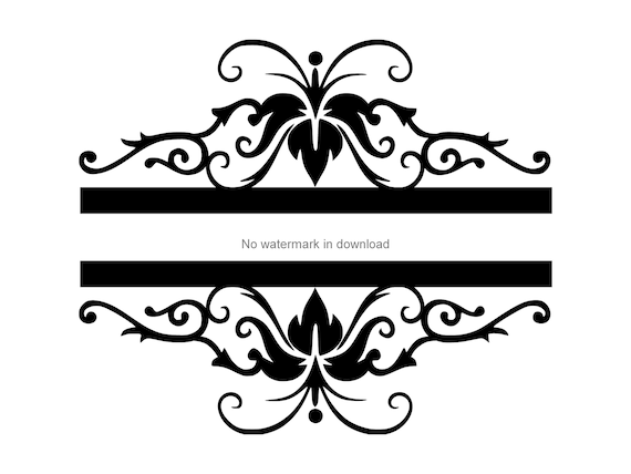 Download Split Name Monogram Divider Svg Mailbox Monogram Svg Etsy