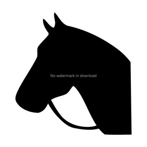 Horse Head Silhouette Vector: SVG, PNG, DXF (Digital Download)