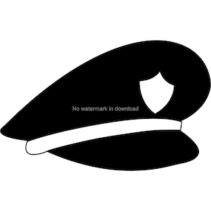 Politie Hoed Svg Cut Bestand voor Silhouet, Politie Hat Cutting Bestand, Politie Hat Dxf Cut Bestand, Politie Hat Png Clip Art Image File