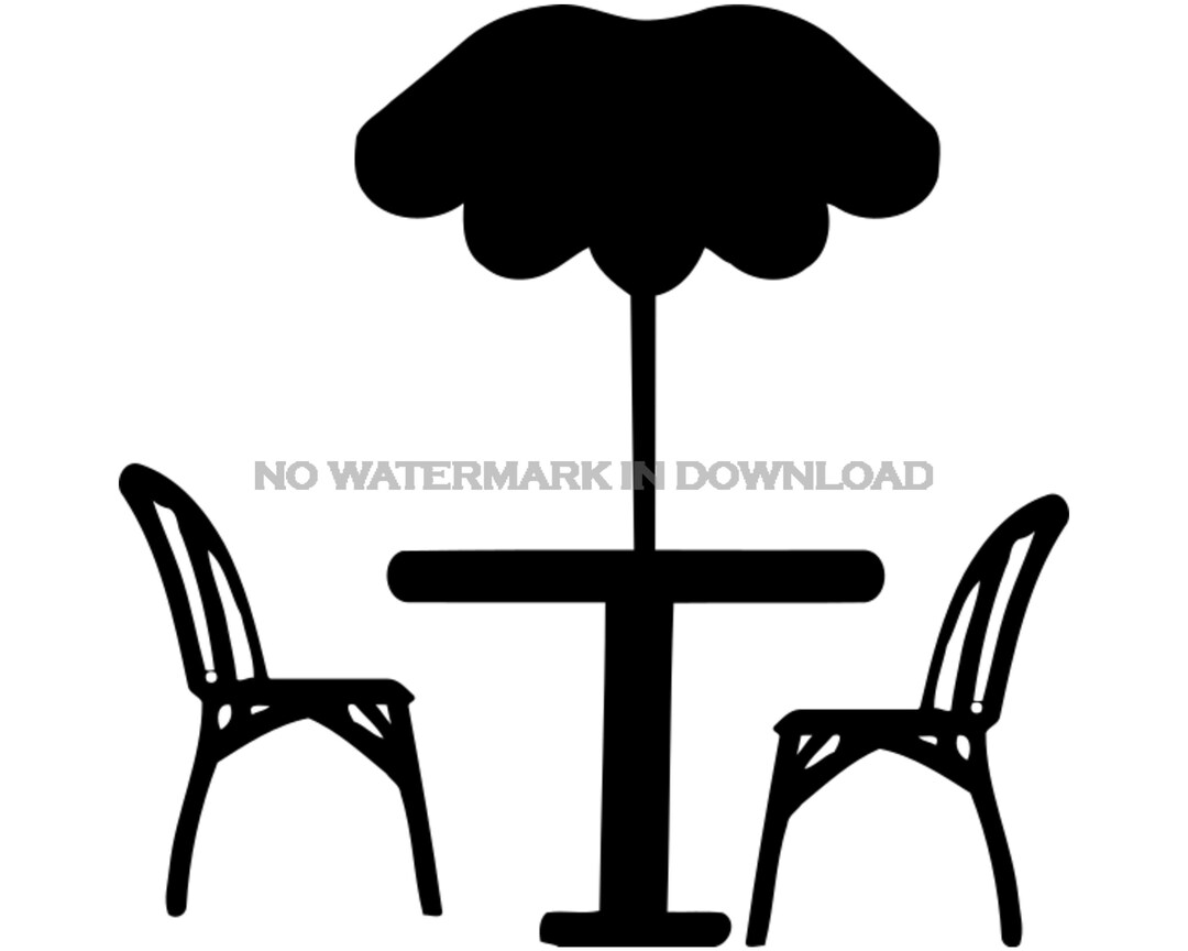Umbrella Table Clipart Image Restaurant Clipart Umbrella Etsy