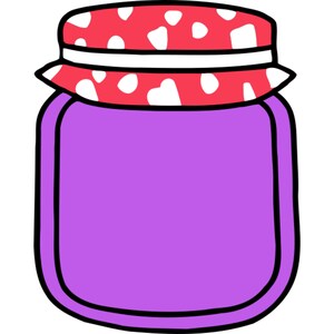Jelly Jar Printable Image Art, Jelly Jar With Hearts On Top Vector Files For Silhouette svg dxf png pdf webp Commercial Use